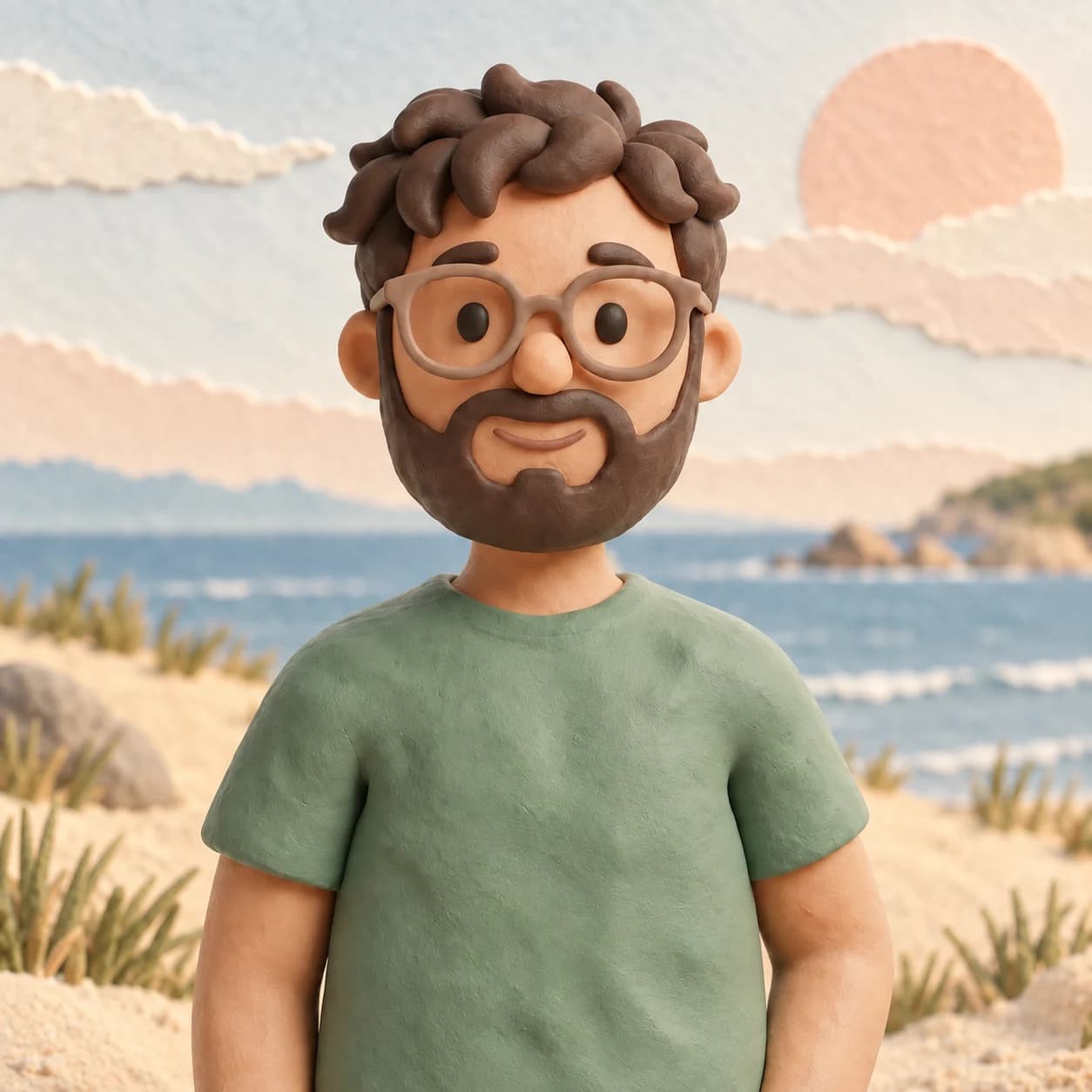 Clay portrait of Toby Goodman